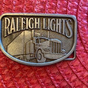 Vintage Raleigh buckle belt 18 wheeler truck belt buckle